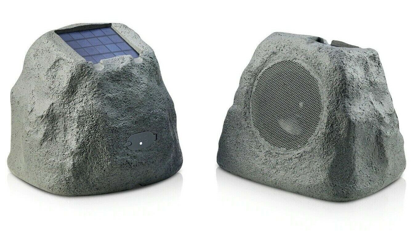 iHome Rechargeable Bluetooth Outdoor Solar Rock Speakers - Pair