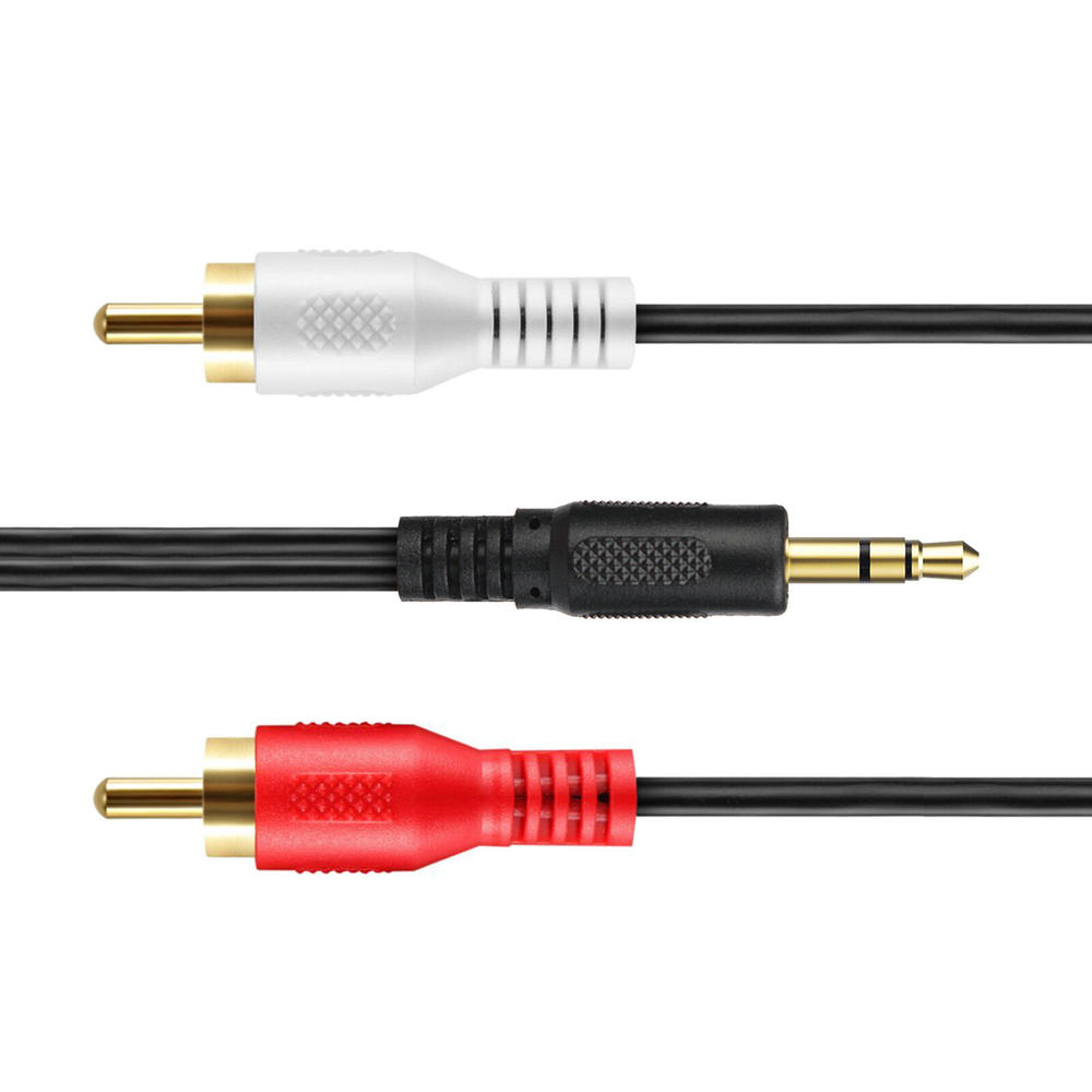 thinkstar Dual Shielded Gold-Plated 3.5Mm Male To 2Rca Male Stereo Audio Y Cable, 15Ft/5M