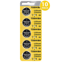 Toshiba CR2025 3V Lithium Coin Cell Battery (10 Batteries)