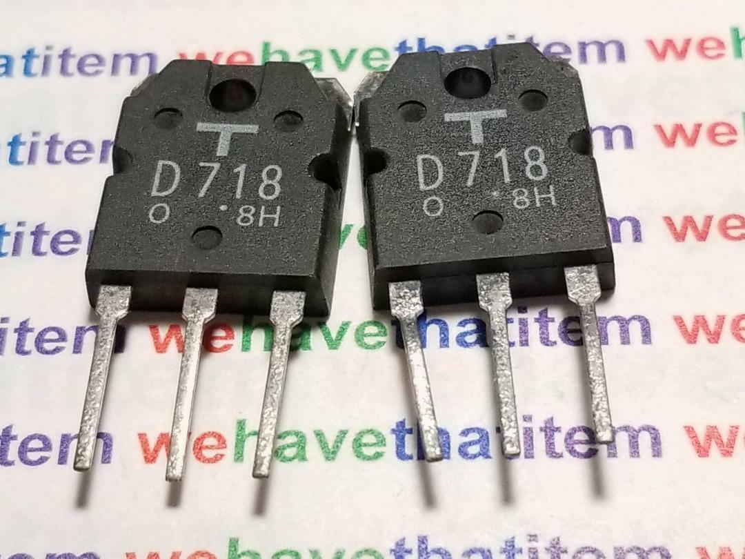 Toshiba 2SD718 / TRANSISTOR / TO3P / SHORT LEADS / 2 PIECES (qzty)