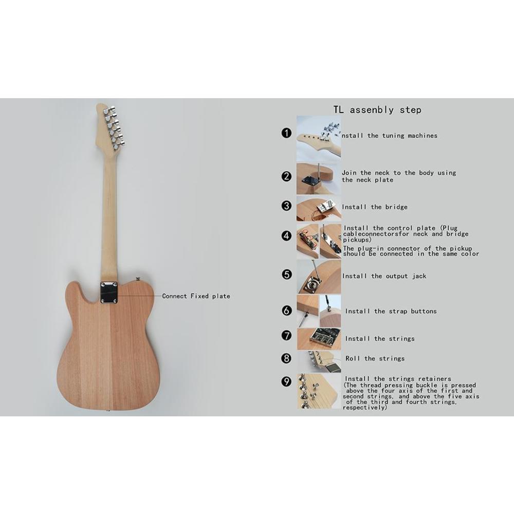 thinkstar Unfinished Diy Tl Style Electric Guitar Kit Full Set Build Your Own Guitar U0T2