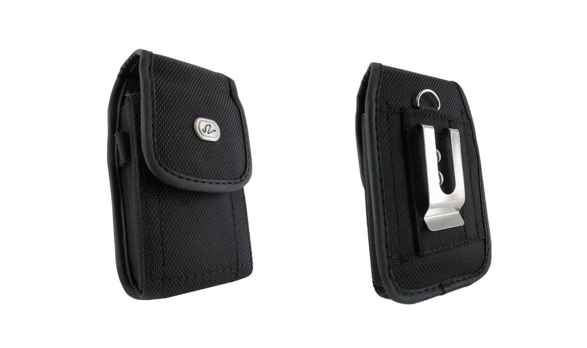 thinkstar Black Canvas Belt Case Holster Pouch W Clip/Loop For Att Pantech Burst P9070