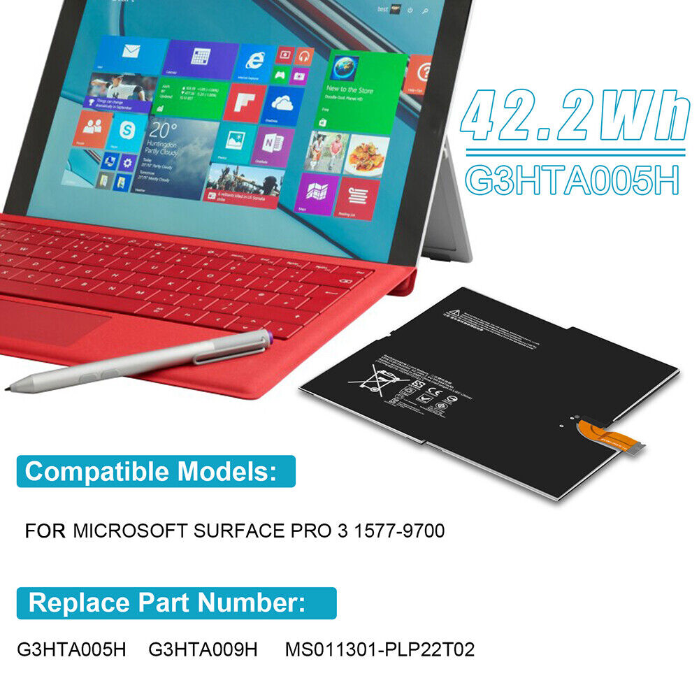 thinkstar New Battery For Microsoft Surface Pro 3 Pro3 Model 1631 G3Hta005H 5547Mah 7.6V
