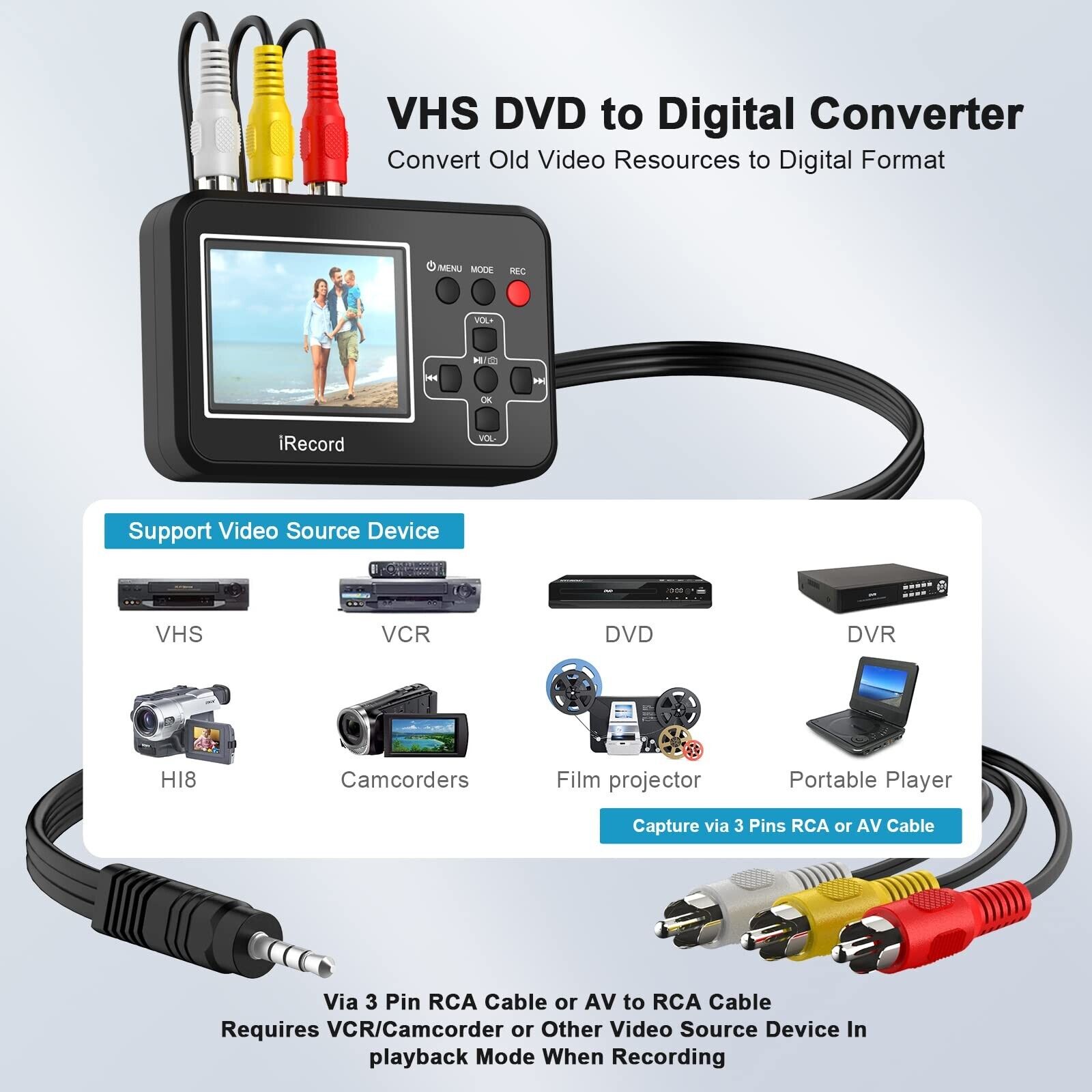 thinkstar Video To Digital Converter, Vhs To Digital Converter To Capture Vide...