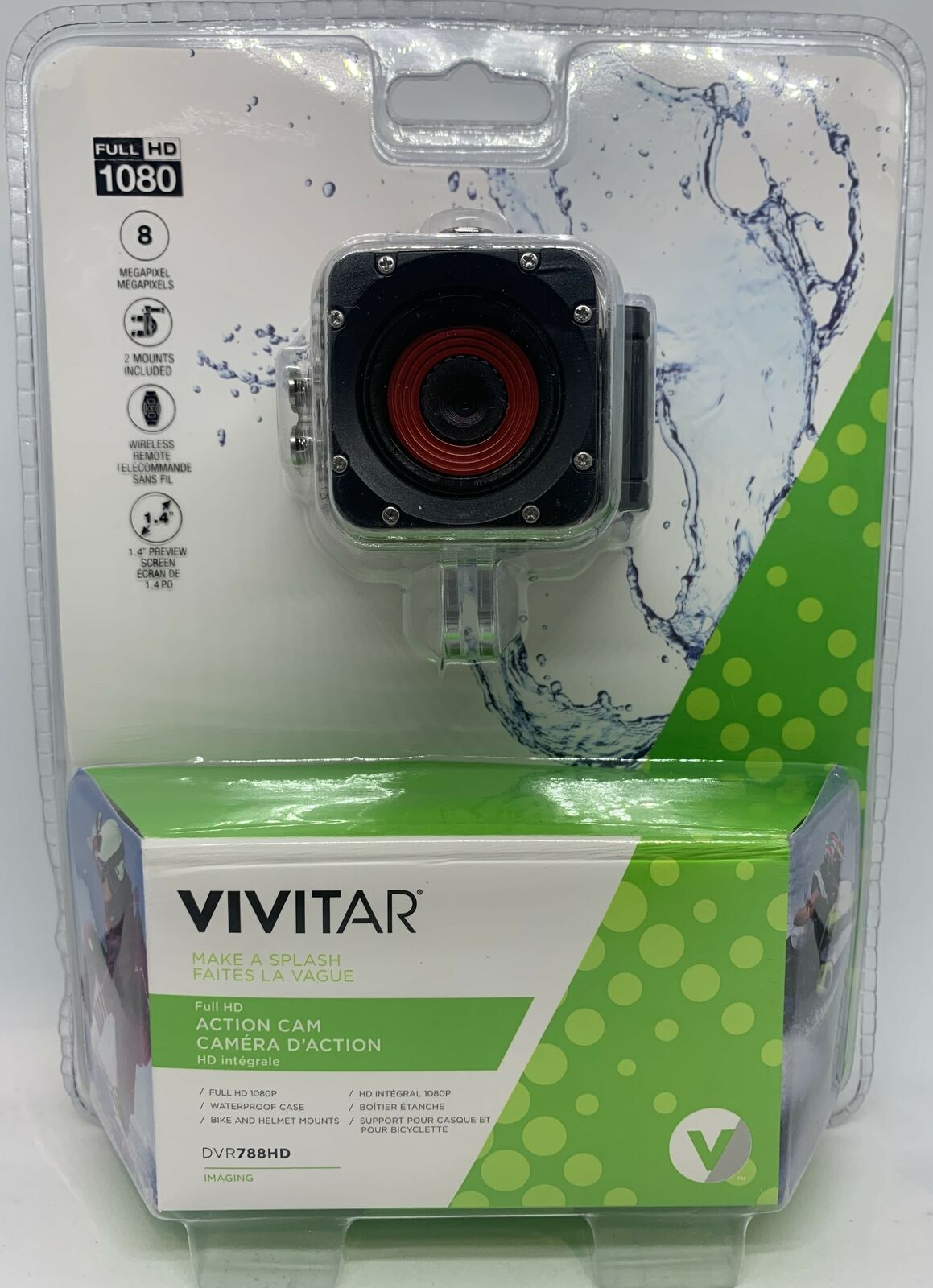 Vivitar Action Camera DVR788-RED Full HD 1080p 8 MP Waterproof Wireless Remote