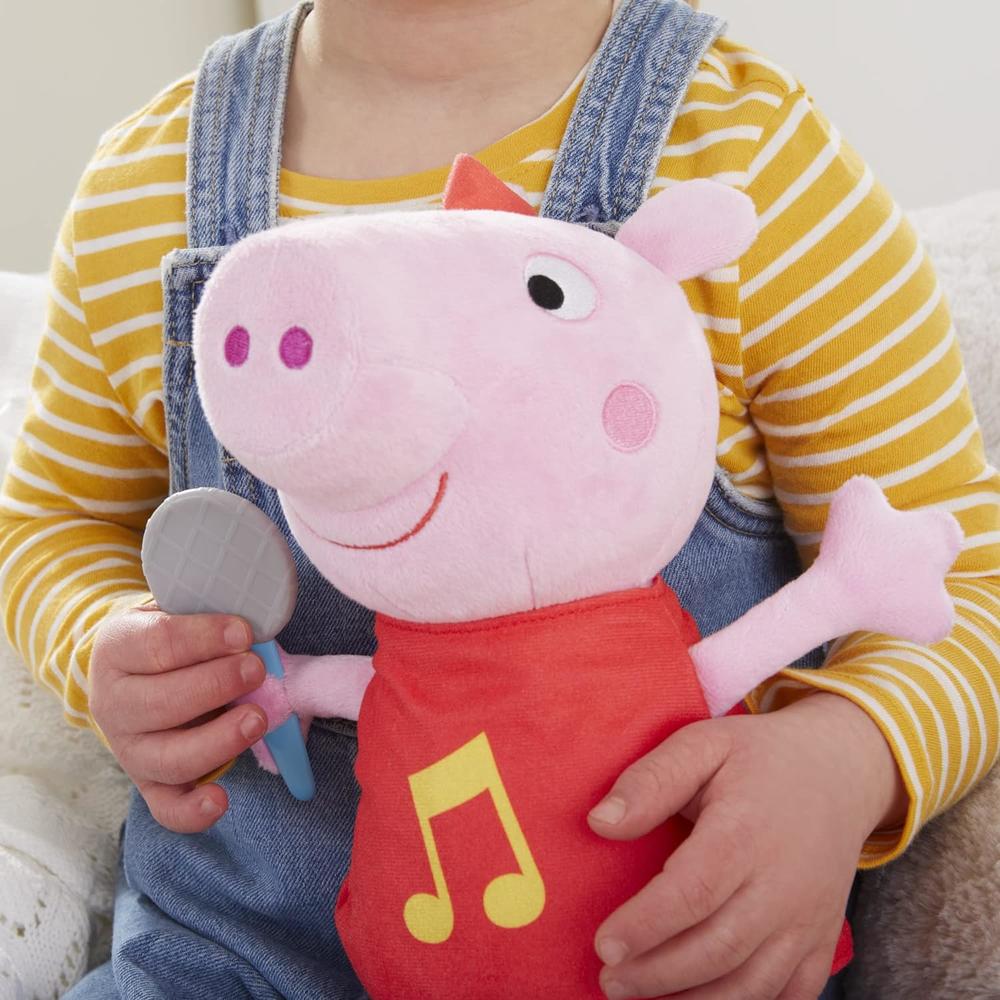 Hasbro Peppa Pig Oink-Along Songs Peppa Singing Plush Doll with Sparkly Red Dress and Bow, Sings 3 Songs Inspired by The TV Serie…