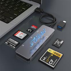 Rocketek USB C USB3.0 Multi Card Reader, 6-in-1 SD Card Reader USB for SD/CF/TF/XD/MS/M2 Memory Card, Micro SD Memory Card Reader 5…