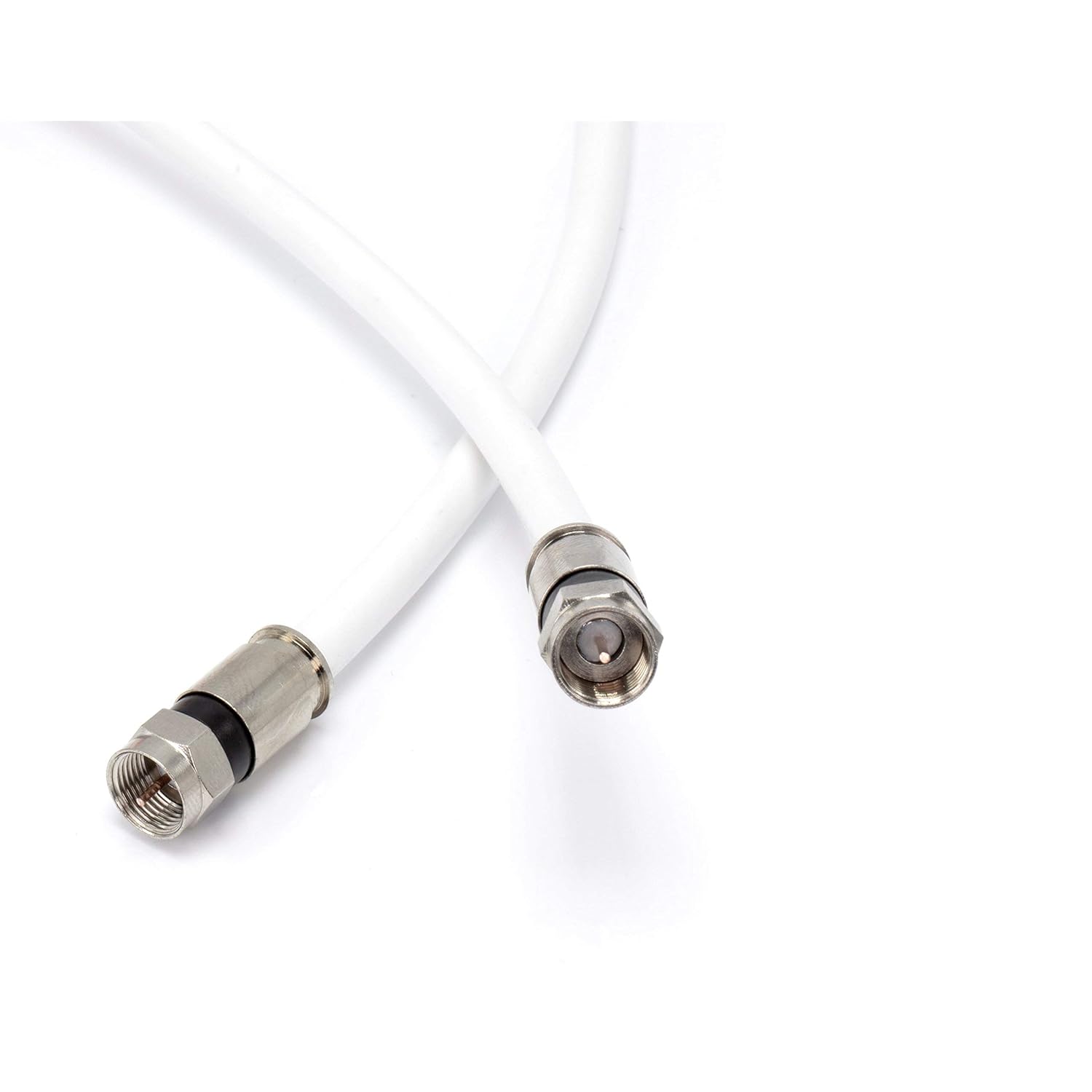 The Cimple Co 12' Feet, White RG6 Coaxial Cable (Coax Cable) with Weather Proof Connectors, F81 / RF, Digital Coax - AV, Cable TV, Anten…