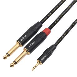 thinkstar 1/8 Inch Trs Stereo To Dual 1/4 Inch Ts Mono Y-Splitter Cable 3.5Mm Aux Mini Jack Stereo Breakout Cable Path Cords - 3 Fee…