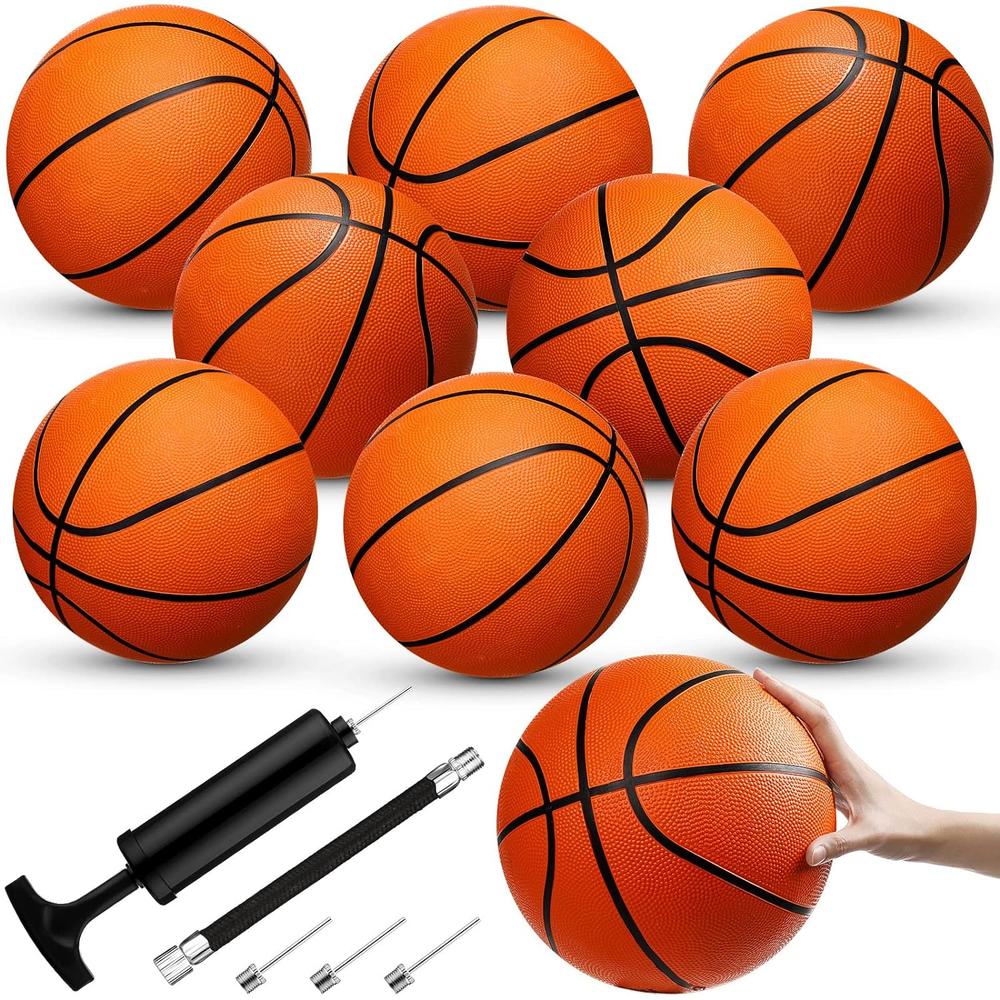 thinkstar 8 Pack Basketballs Set Size 7 Rubber Basketballs With Pump Set Outdoor Indoor Men Women Official Basketball For Basketball…