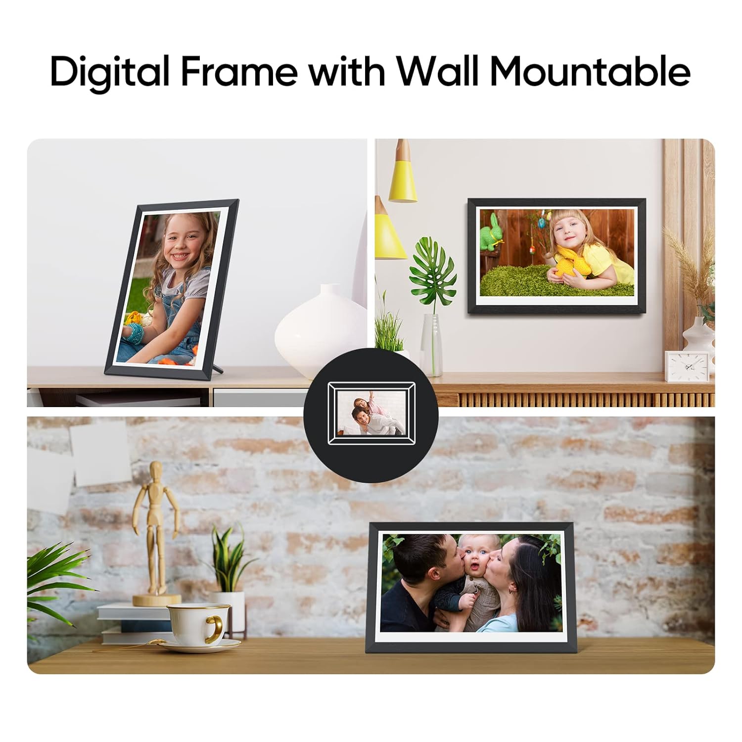 thinkstar Digital Picture Frame 15.6" Smart Wifi Ips Touch Screen Up To 128Gb Electronic Photo Frameo Wall Mountable Easy Setup To S…