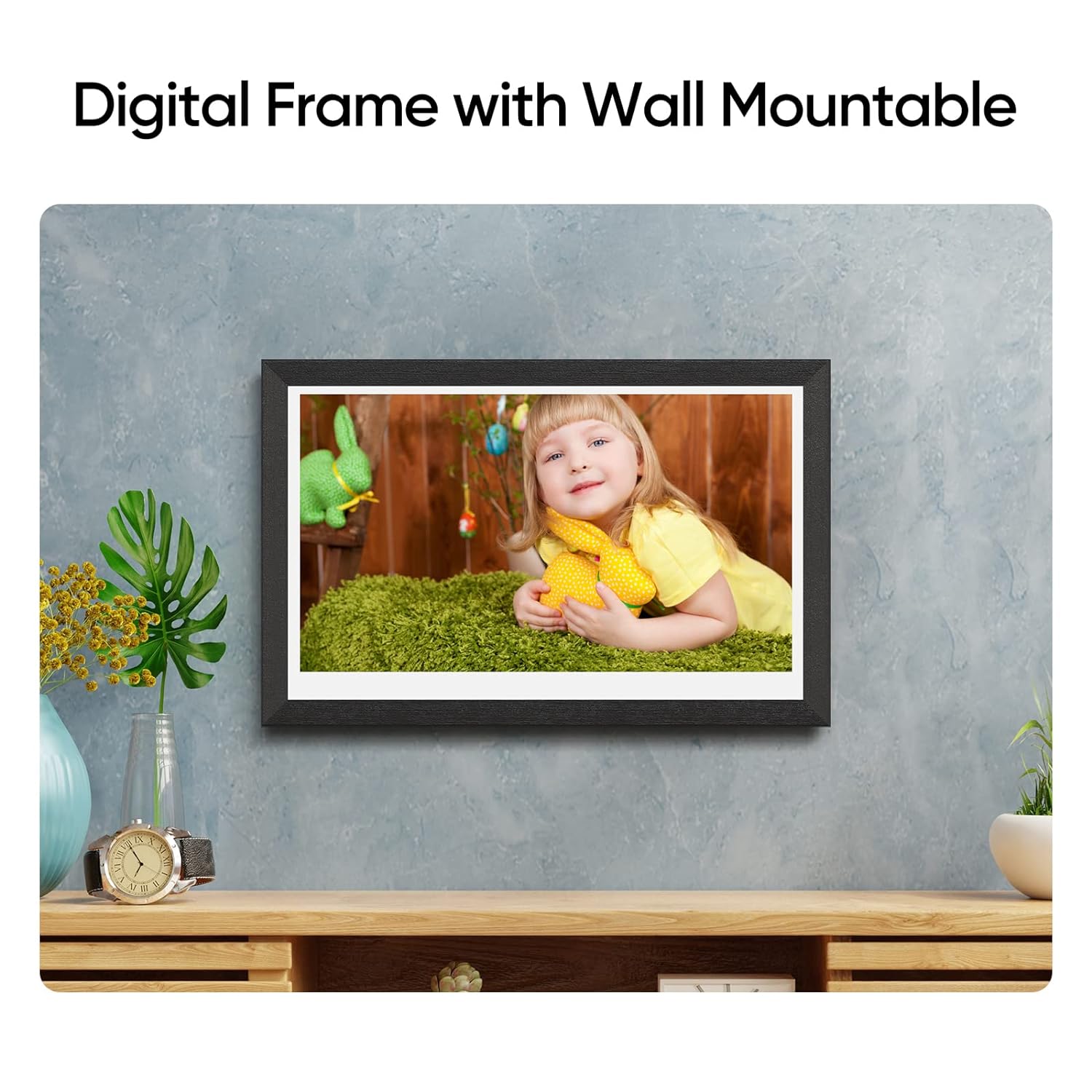 thinkstar Digital Picture Frame 15.6" Smart Wifi Ips Touch Screen Up To 128Gb Electronic Photo Frameo Wall Mountable Easy Setup To S…