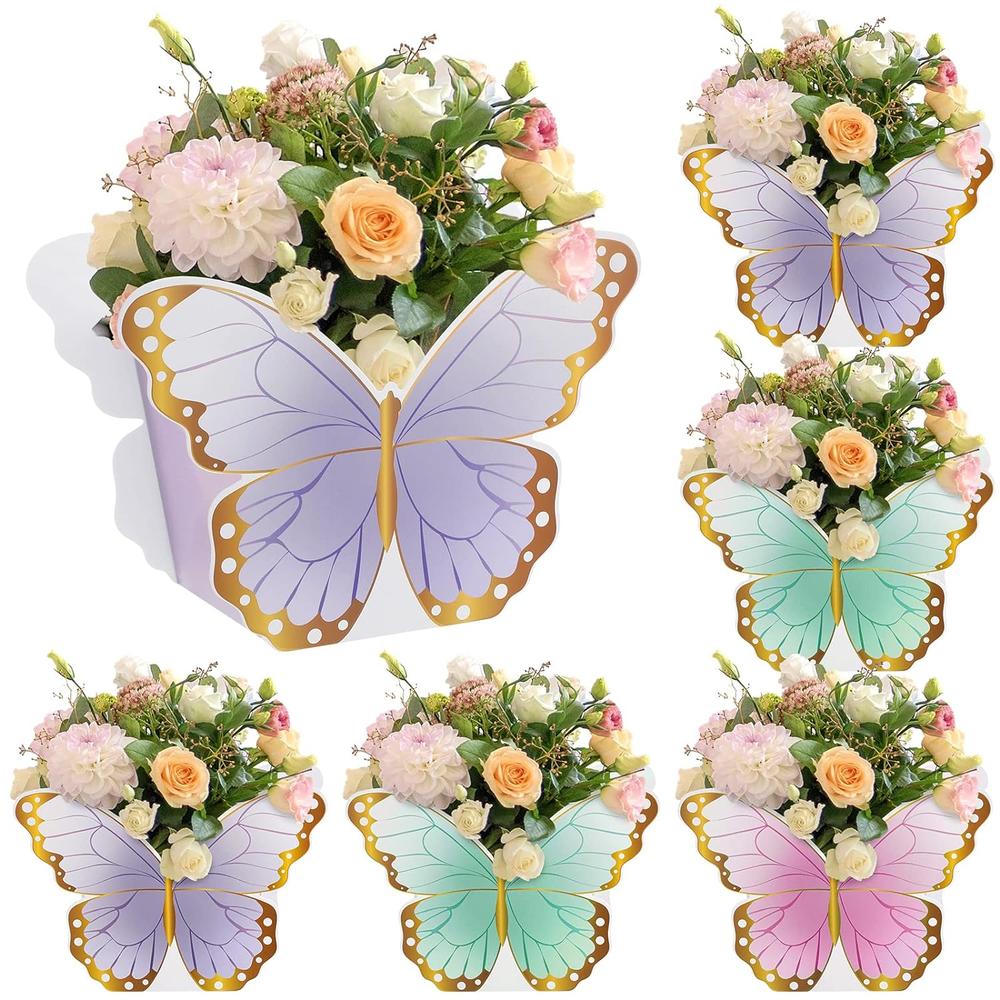 thinkstar 6 Pcs Butterfly Centerpieces For Baby Shower Birthday Tea Party Favors Décor, Butterfly Decorations For Tables, Butterfly …