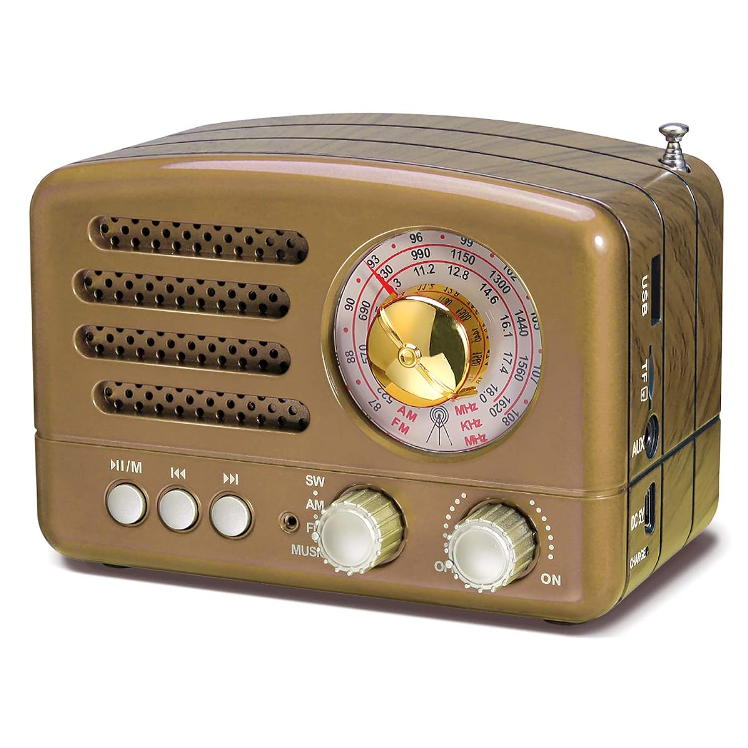 thinkstar J-160 Retro Transistor Radio Battery Operated Am Fm Sw Radio, Small Rechargeable Portable Radio With 1800Mah Li-Ion Batter…