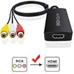 thinkstar Rca To Hdmi Converter, Av To Hdmi Adapter, Composite/Cvbs/Video Audio Converter Support 1080P/720P For Hd Tv/Display/Proje…