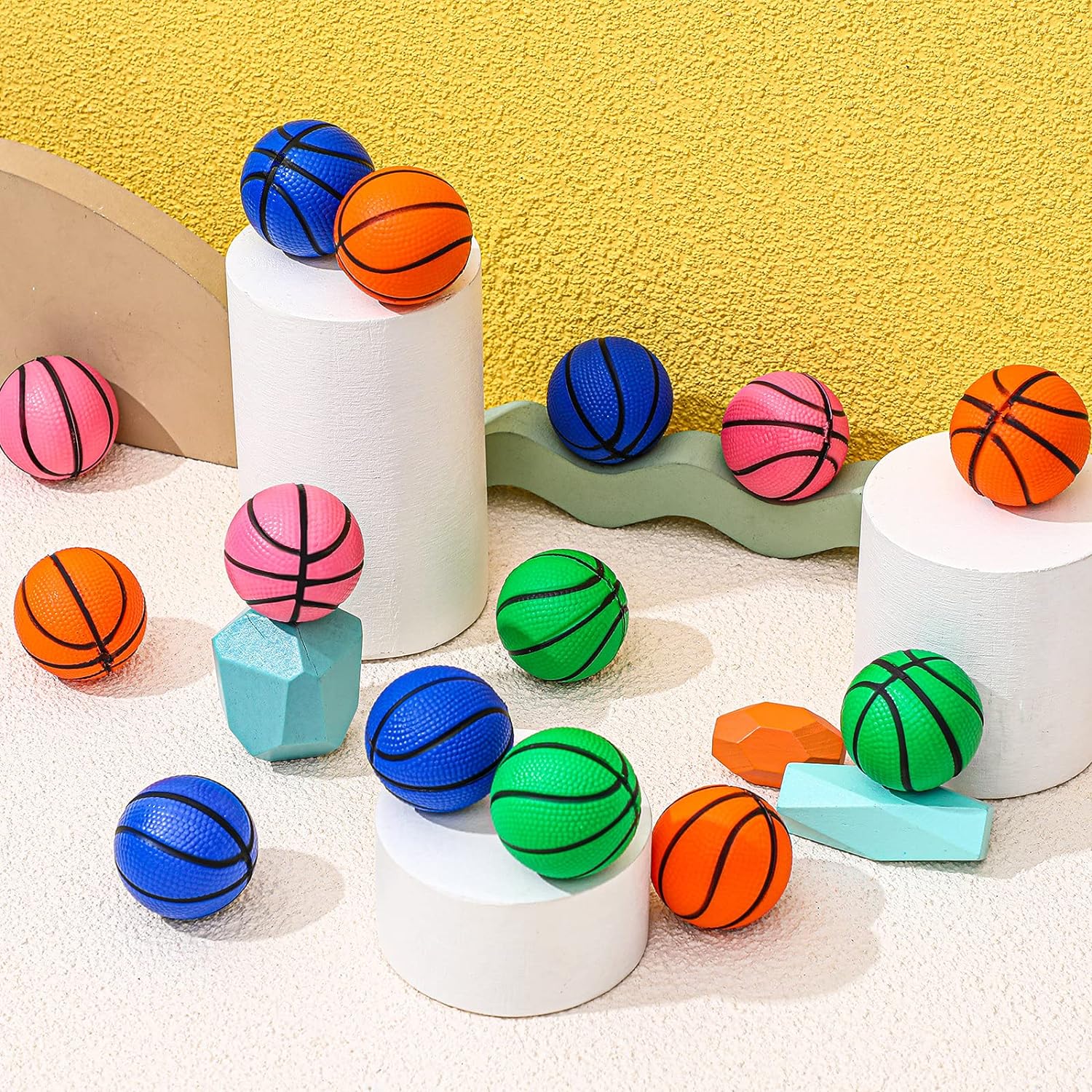 thinkstar 30 Pack Mini Basketball Stress Balls Mini Basketball Party Favor Mini Foam Sports Ball Squeeze Ball Anxiety Stress Relief …