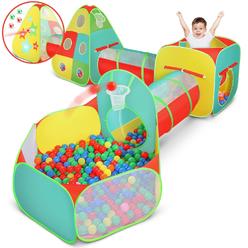 thinkstar 5Pc Play Tunnel Ball Pit Play Tent – Toddler Jungle Gym Play Crawl Tunnel With Play Tent For Kids, Toddlers, Infants Boys …