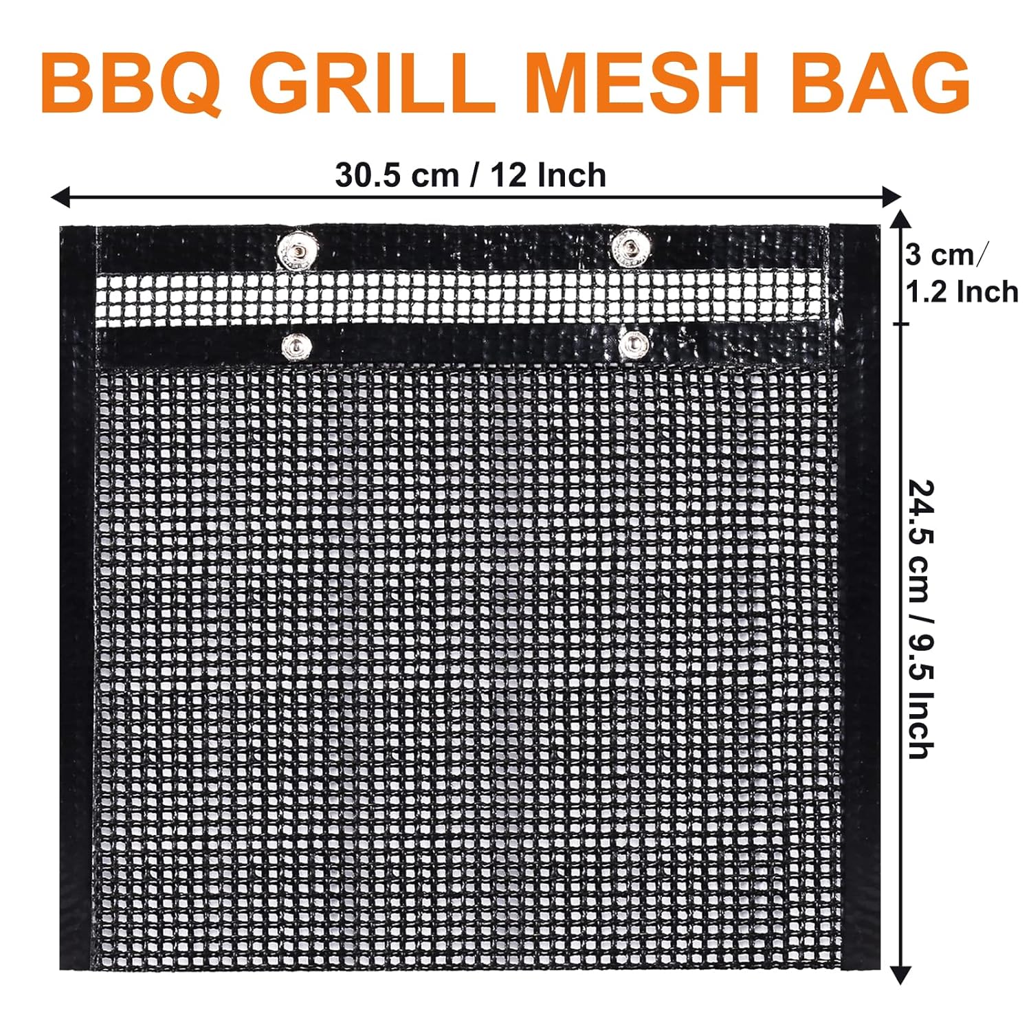 thinkstar Bbq Mesh Grill Bags For Outdoor Grill Reusable, 3 Pack Non-Stick Barbecue Bags For Charcoal Gas Electric Grills Smokers Bb…