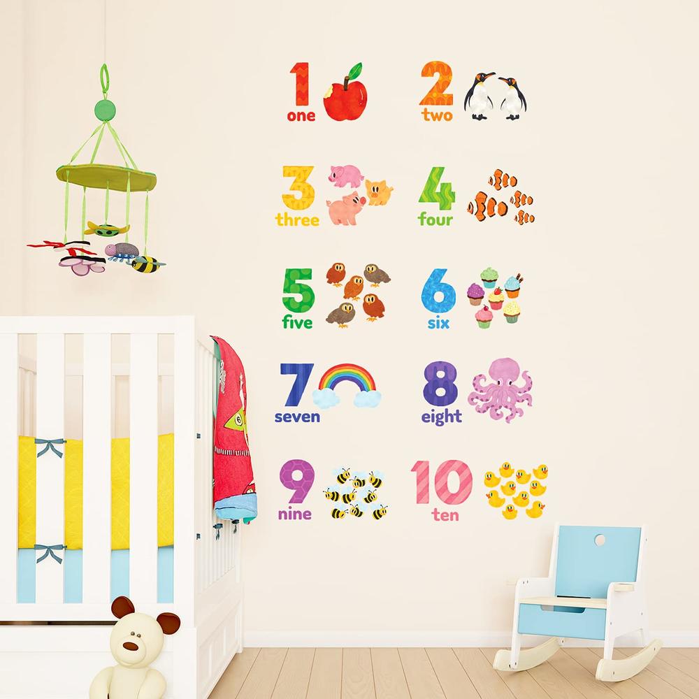 thinkstar Dwl-2020 Numbers Wall Stickers Wall Decals Peel And Stick Removable Wall Stickers For Kids Nursery Bedroom Living Room