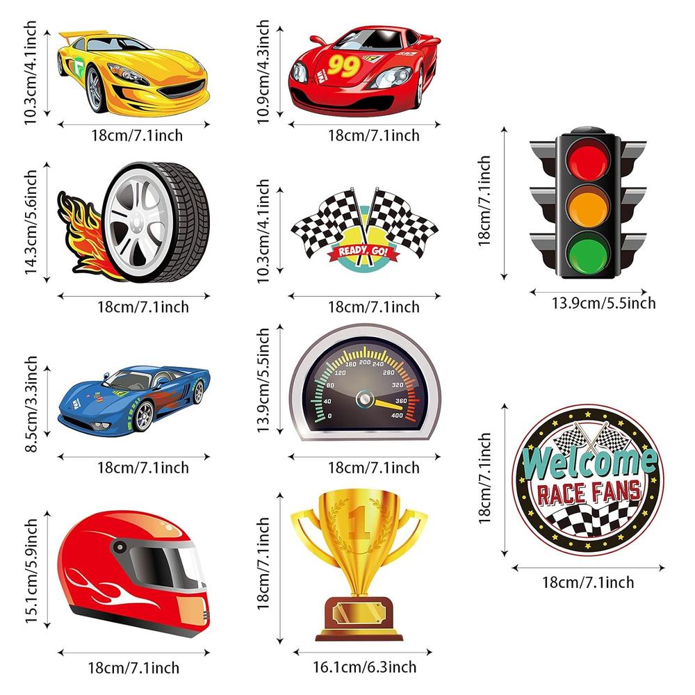 thinkstar 30 Pieces Race Car Party Hanging Swirls Decorations ...