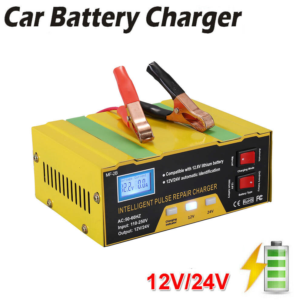 thinkstar Car Battery Charger Heavy Duty 12V/24V Smart Automatic ...