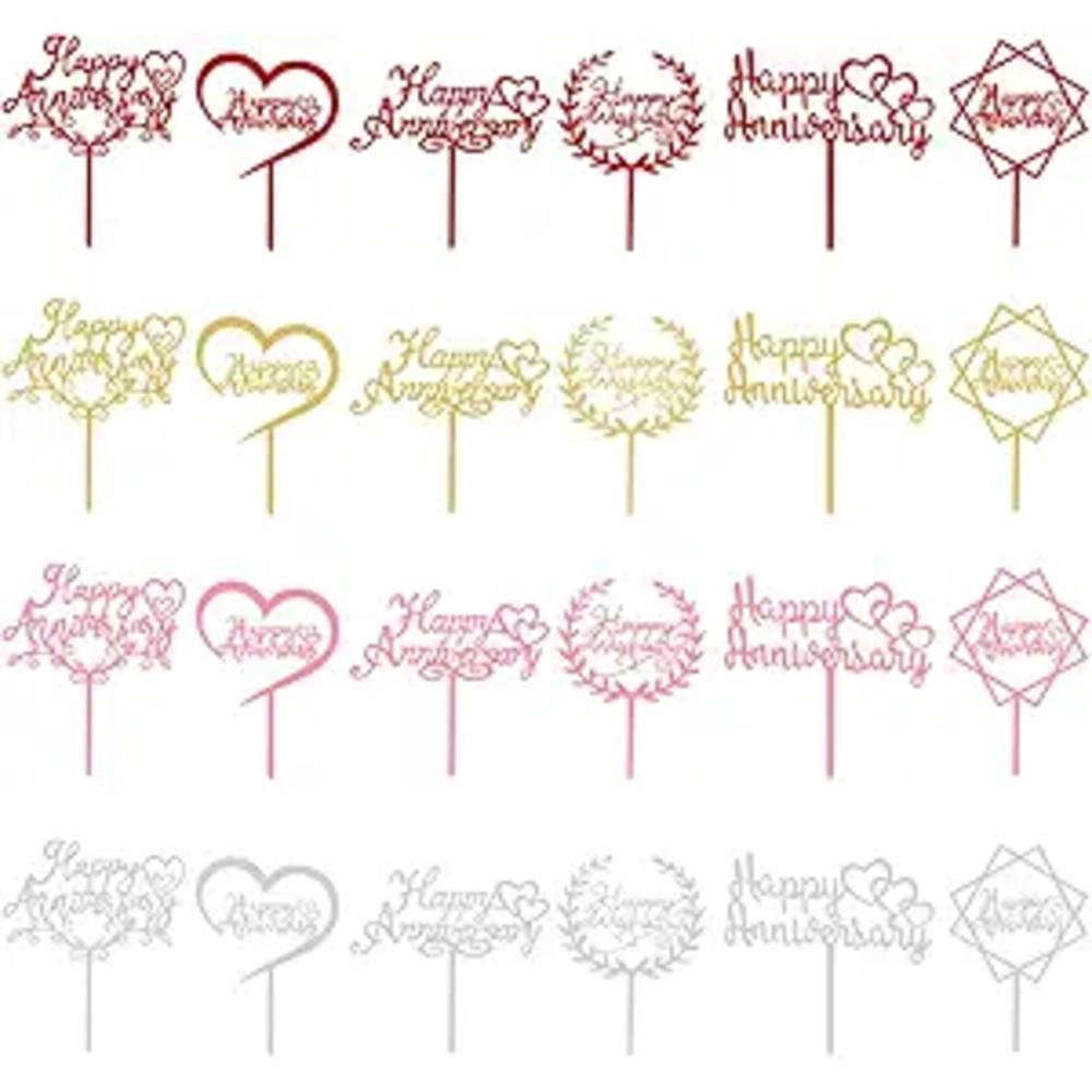 thinkstar ke Topper Multicolour Acrylic Wedding Anniversary Cake Topper ...