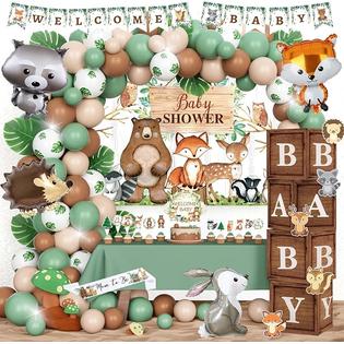 Backdrop Woodland Themed Girl Baby Shower Woodland Animals Baby