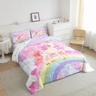 thinkstar Unicorn Girls Bedding Set Twin Kawaii Cute Rainbow