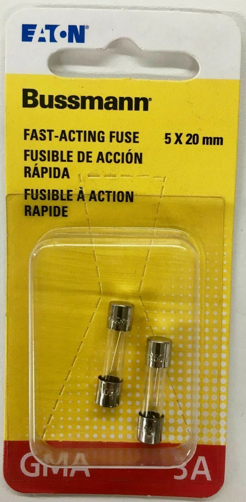 Lot Of 10 Bussmann GMA5 Glass Fuses - 5 Amp, 125 Volt, Fast-Acting, 5x20mm