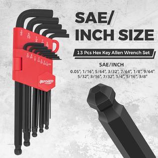 Allen Key Allen Long Arm SAE Ball-Plus Hex Key Set (13-Piece)-56612G Allen Key Allen Long Arm SAE Ball-Plus Hex Key Set (13-Piece)-56612G