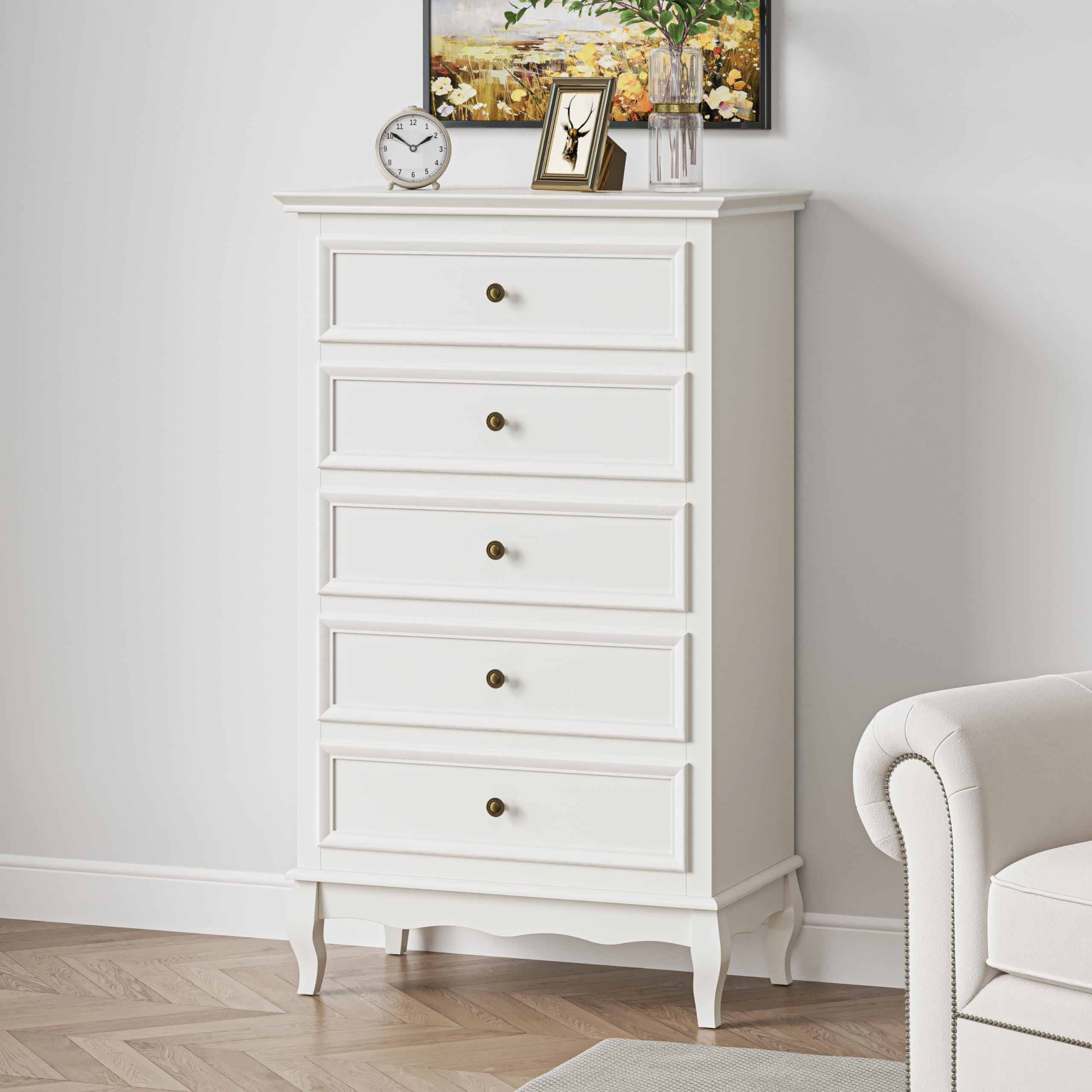solid wood dresser white Snhomee 10-Drawer Wooden Chest of Drawers, 52" Extra Wide for Bedroom Living Room Hallway 52"W x 15.7"D x 36.5"H / Black Ergonomic construction White Coastal Rustic Over-Sized Multi-Use