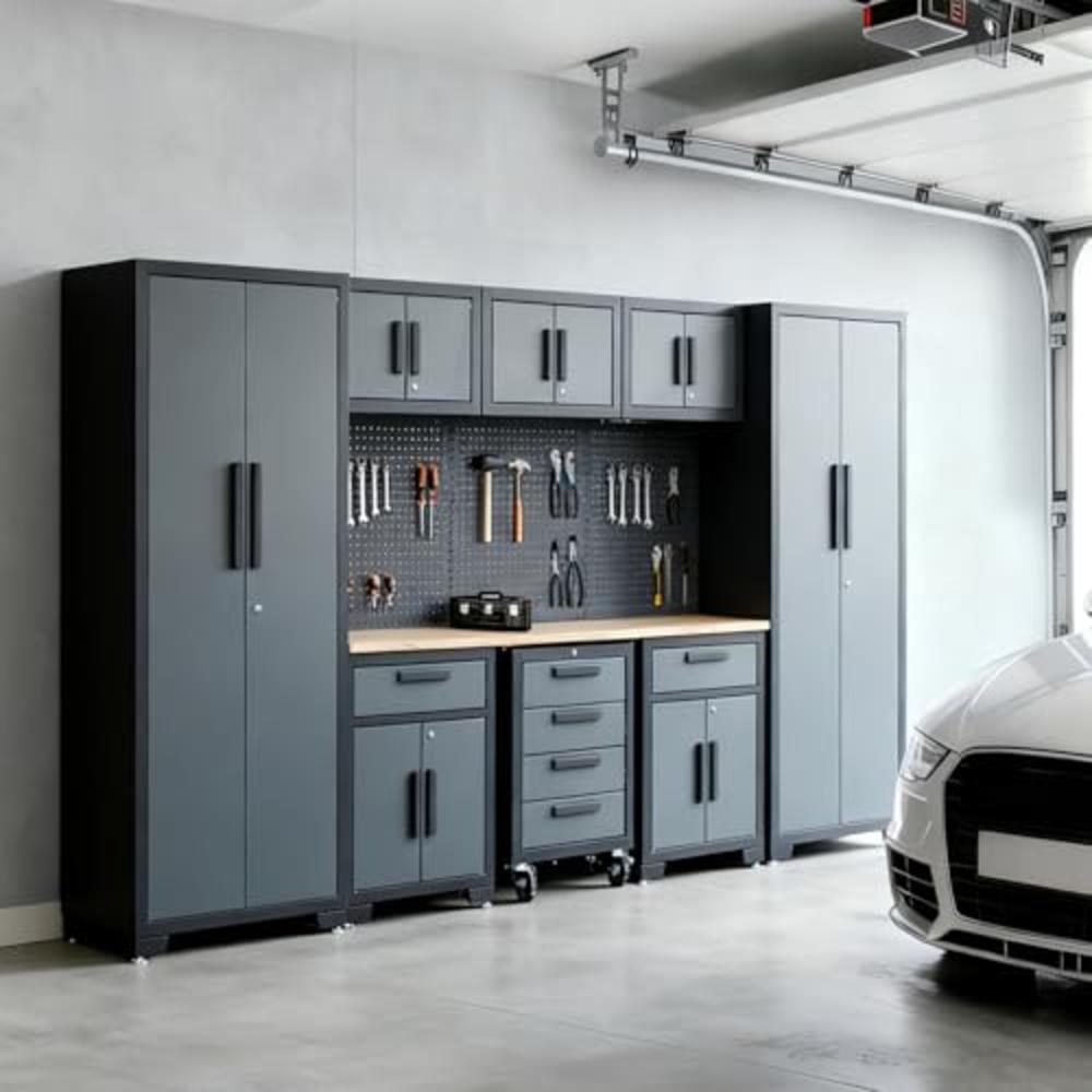 Workbench Storage System thinkstar Garage Storage Cabinet System, 9PCS Tool Chest Workbench ...