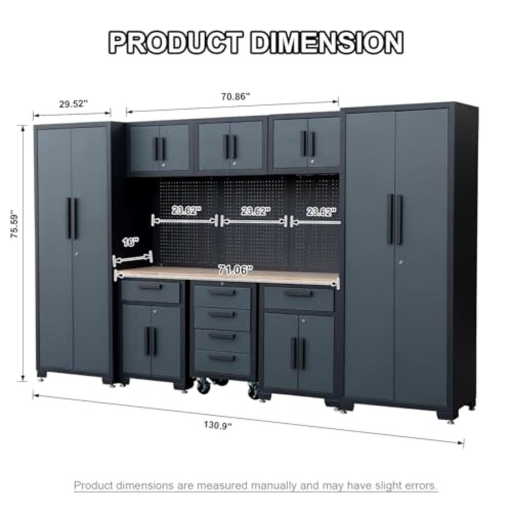 Workbench Storage System thinkstar Garage Storage Cabinet System, 9PCS Tool Chest Workbench ...