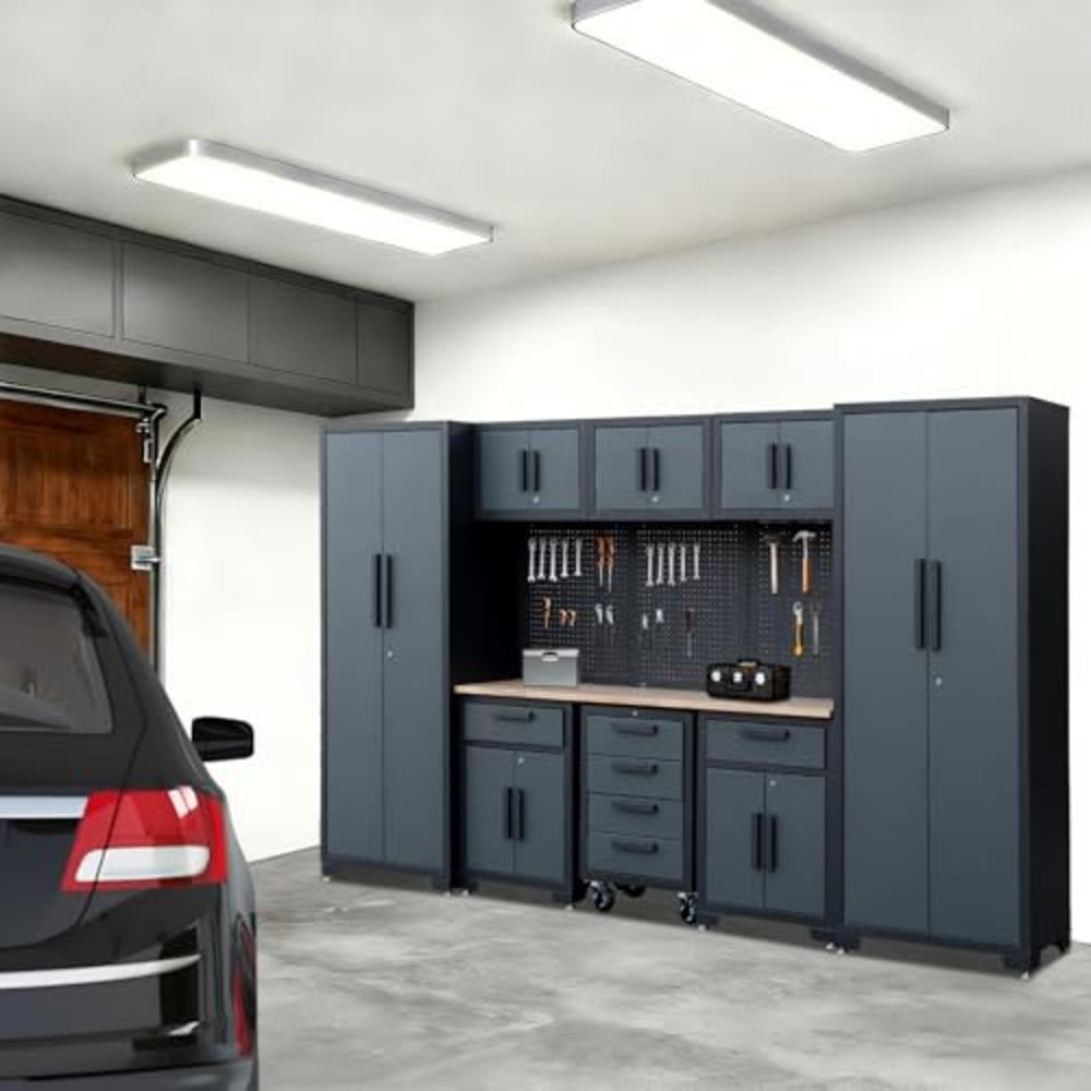 Workbench Storage System thinkstar Garage Storage Cabinet System, 9PCS Tool Chest Workbench ...