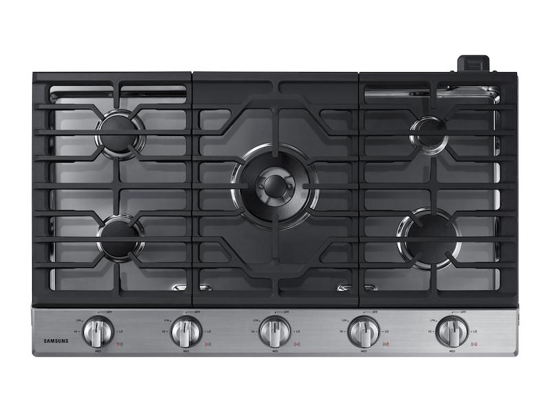 Samsung 36" Smart Gas Cooktop with Illuminated Knobs in Stainless Steel