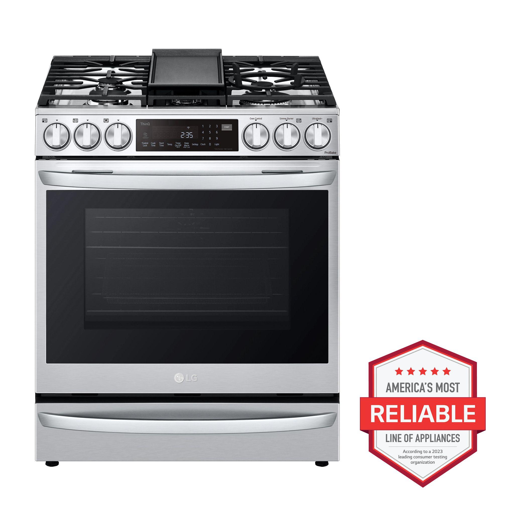 LG Appliances 6.3 cu ft. Smart Wi-Fi Enabled ProBake Convection® InstaView™ Gas Slide-in Range with Air Fry