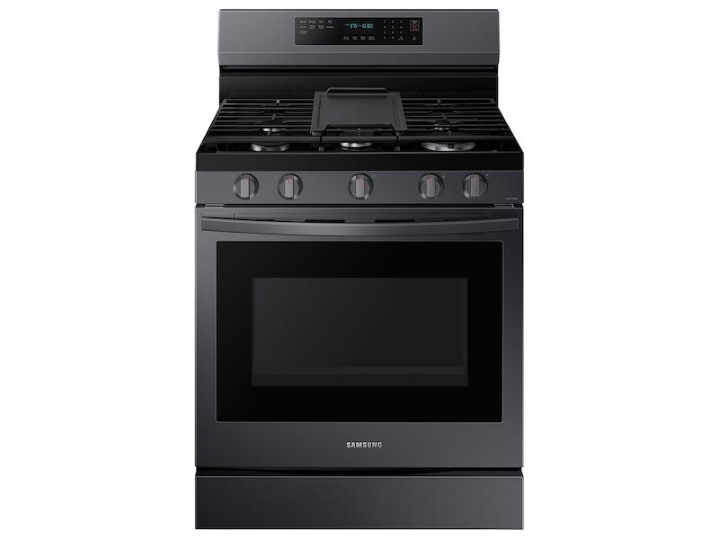 Samsung 6.0 cu. ft. Smart Freestanding Gas Range with No-Preheat Air Fry and Convection  in Black Stainless Steel