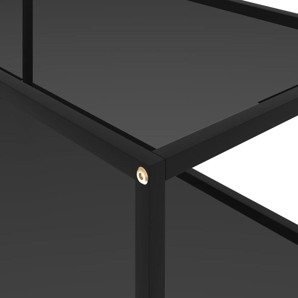 vidaXL Coffee Table Black 39.4"x19.7"x13.8" Tempered Glass