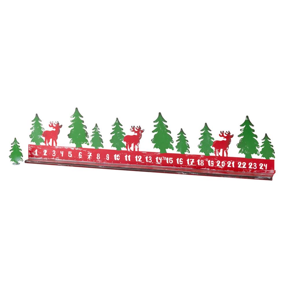 Melrose Rustic Metal Christmas Countdown with Woodland Deer Accents (Set of 2)