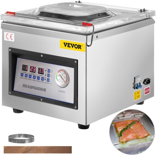 VEVOR Chamber Vacuum Sealer DZ-260C Kitchen Food Chamber Vacuum Sealer, 110V Packaging Machine Sealer for Food Saver, Home, Com
