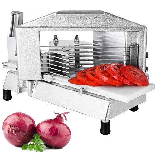 VEVOR Commercial Tomato Slicer 3/8" Heavy Duty Tomato Slicer Tomato Cutter with Built in Cutting Board for Restaurant or Home U