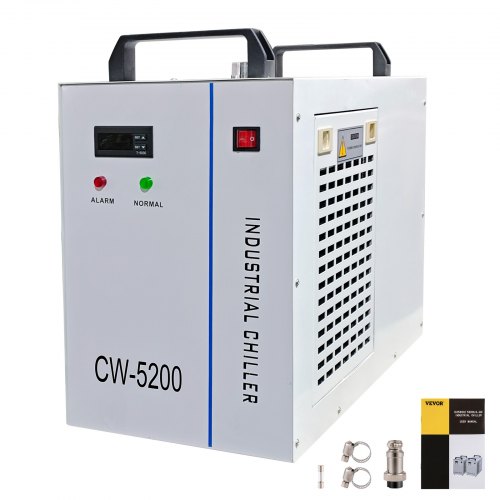 VEVOR Industrial Water Chiller CW5200DG, 8.5L 1400W 0.93HP Water Cooler Cools 5200 BTU/Hour Thermolysis Water Chiller for CO2 1