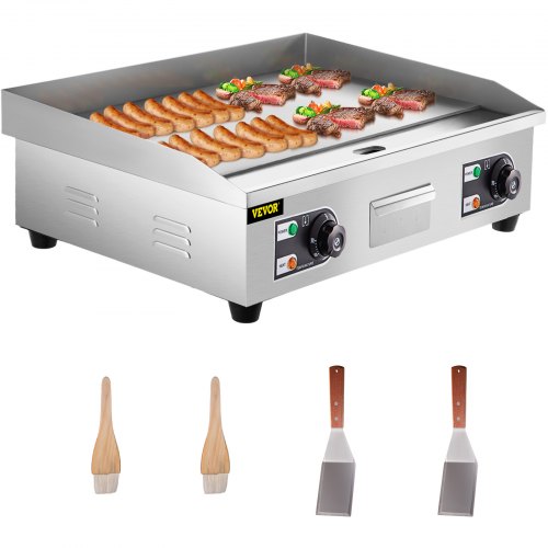 VEVOR 29" Commercial Electric Griddle 110V 3000W Electric Countertop Griddle Non-Stick Restaurant Teppanyaki Flat Top Grill Sta