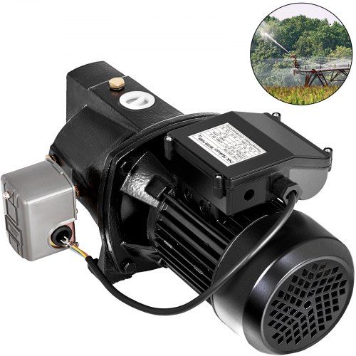 VEVOR Shallow Well Jet Pump with Pressure Switch 1HP Jet Water Pump 216.5 ft Cast Iron Jet Pump to Supply Fresh ell Water to Re