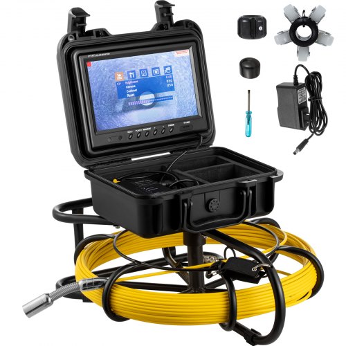 VEVOR Sewer Camera, 100FT, 9" Screen Pipeline Inspection Camera with DVR Function & 8 GB SD Card, Waterproof IP68 Borescope w/L