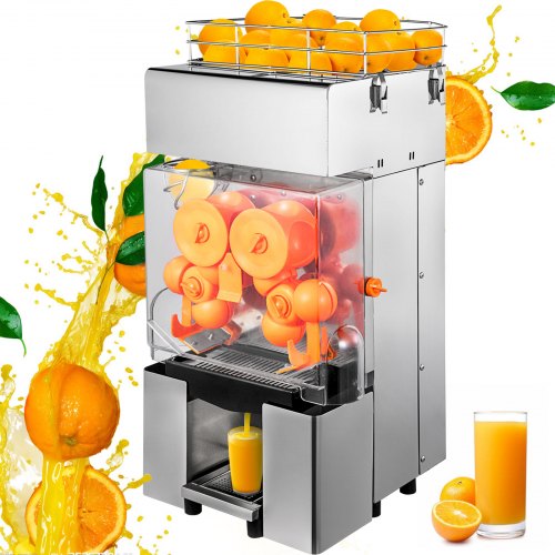 VEVOR Commercial Juicer Machine, 110V Automatic Feeding Juice Extractor, 120W Orange Squeezer for 20-30 per Minute, with Pull-O