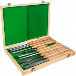 VEVOR Woodworking 8 Pcs Lathe Chisel, Wood Lathe Chisel Cutting Carving HSS Steel, Wood Turning Tools for Hardwood, One Free Ch