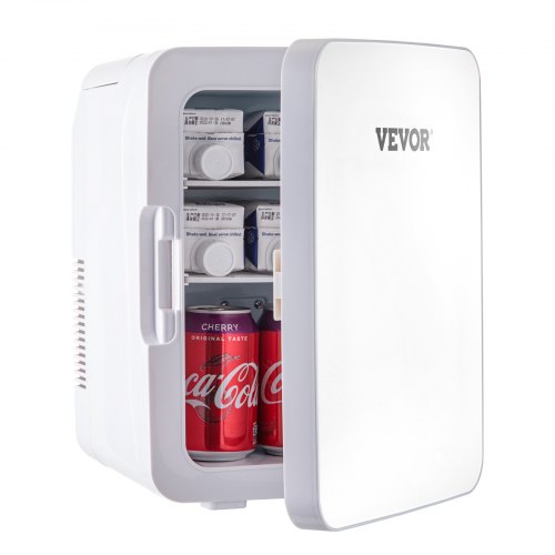 VEVOR Mini Fridge, 10 Liter Portable Cooler Warmer, Skincare Fridge White, Compact Refrigerator, Lightweight Beauty Fridge, for