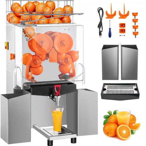 VEVOR Commercial Juicer Machine with Water Tap, 110V Juice Extractor, 120W Orange Squeezer, Orange Juice Machine for 25-35 Per 