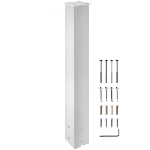 VEVOR Mailbox Post, 43" High Mailbox Stand, White Powder-Coated Mail Box Post Kit, Q235 Steel Post Stand Surface Mount Post for